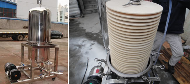 不銹鋼立式硅藻土白酒過(guò)濾機(jī)