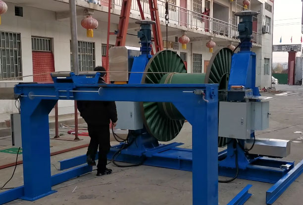 野外用電纜收卷成盤機YSP2500型試機現(xiàn)場