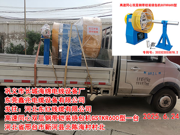 高速同心雙層鋼帶鎧裝繞包機GSTKR600型